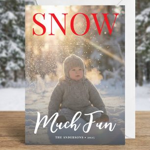 Modern Happy Holidays winter Photo Holiday  Card