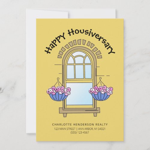 Modern Happy Housiversary Client Home Anniversary Card