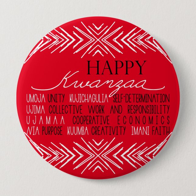 Modern Happy Kwanzaa Button (Front)