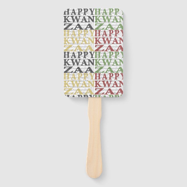 Modern Happy Kwanzaa Hand Fan (Front)