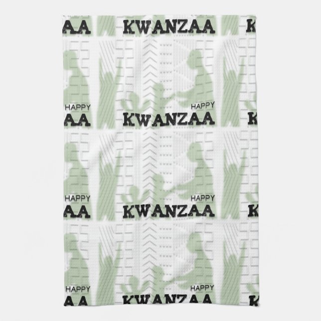 Modern Happy Kwanzaa Kitchen Towel (Vertical)