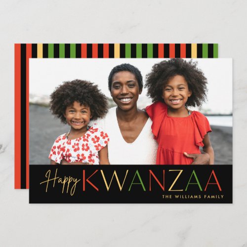 Modern Happy Kwanzaa Photo Holiday Card