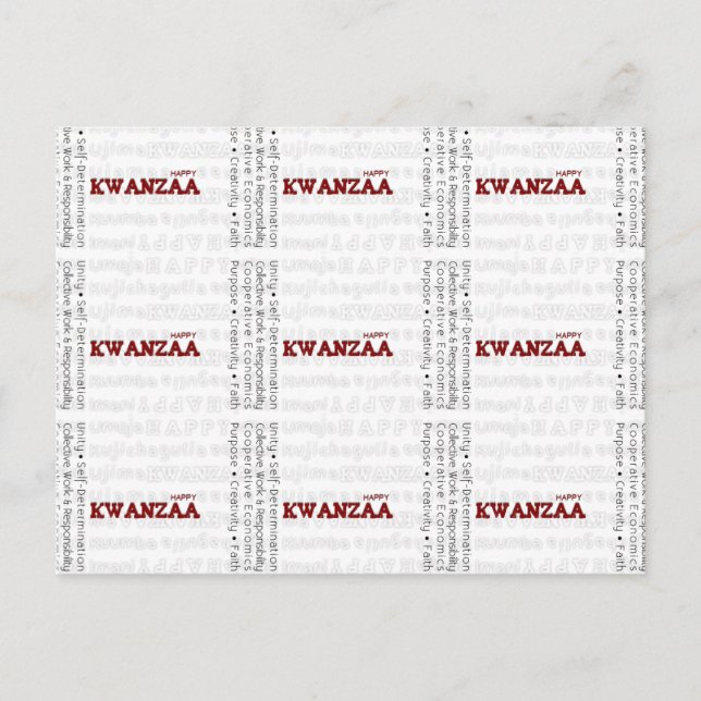 Modern Happy Kwanzaa Postcard (Front)