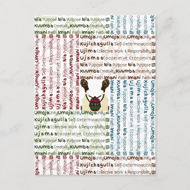 Modern Happy Kwanzaa Postcard (Front)