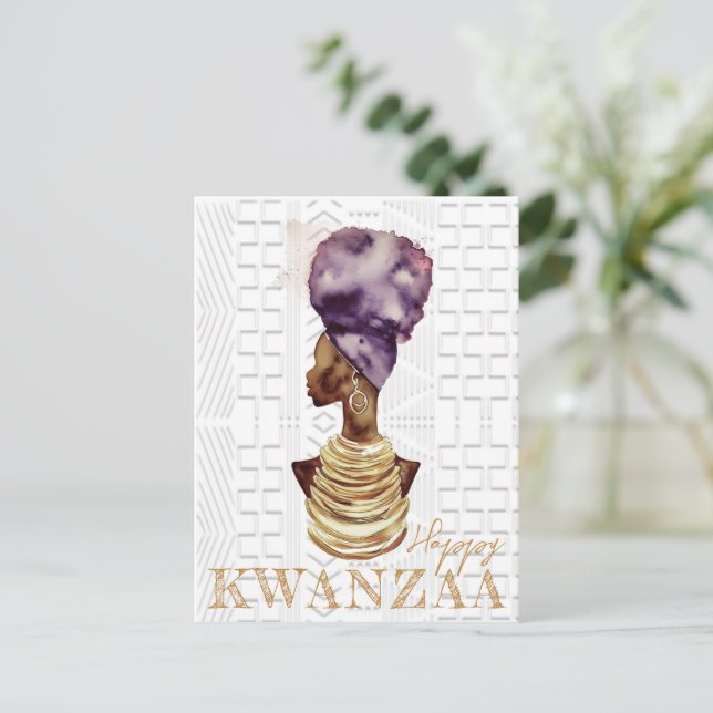Modern Happy Kwanzaa Postcard (Standing Front)