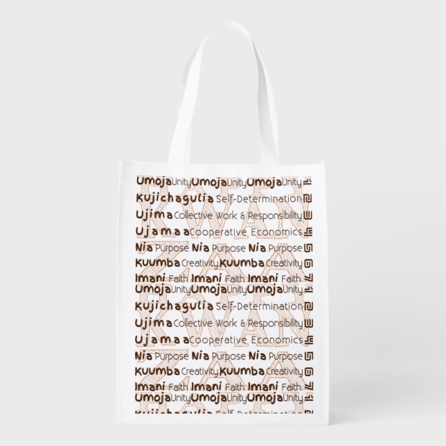 Modern Happy Kwanzaa Reusable Grocery Bag (Back)