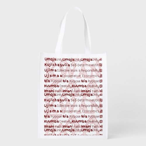 Modern Happy Kwanzaa Reusable Grocery Bag
