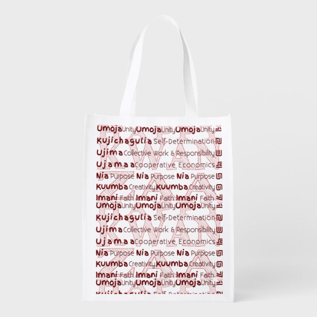 Modern Happy Kwanzaa Reusable Grocery Bag (Back)