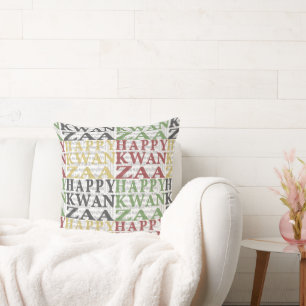 Modern Happy Kwanzaa Throw Pillow