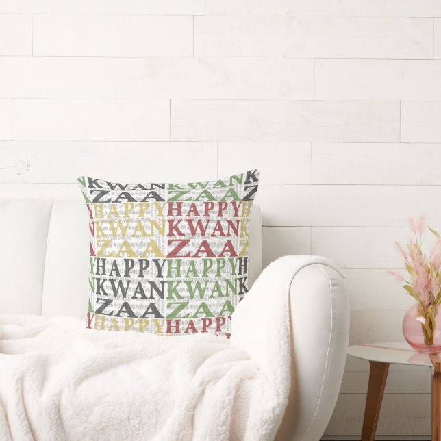 Modern Happy Kwanzaa Throw Pillow (Couch)