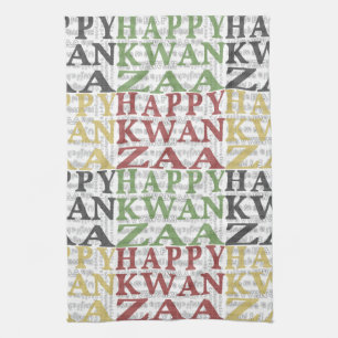 Modern Happy Kwanzaa Towel
