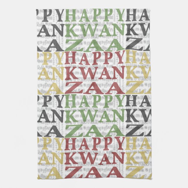Modern Happy Kwanzaa Towel (Vertical)