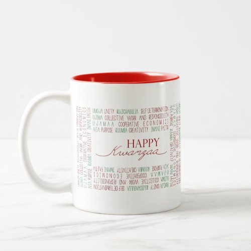 Modern Happy Kwanzaa Two_Tone Coffee Mug