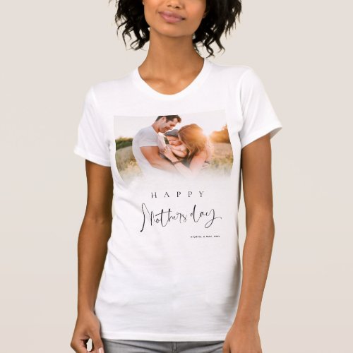 Modern Happy Mothers Day Gift for Mom Custom Photo T_Shirt