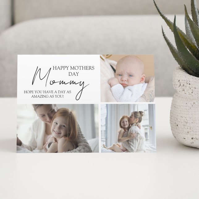 Modern Happy Mothers day Photo Collage Card (Creator Uploaded)