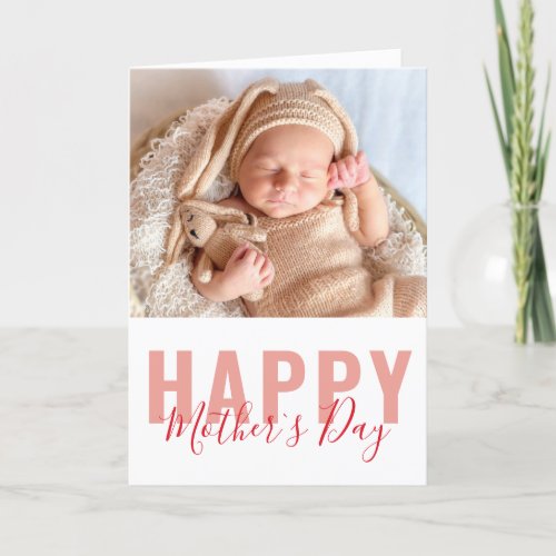Modern Happy Mothers Day Photo Holiday Card