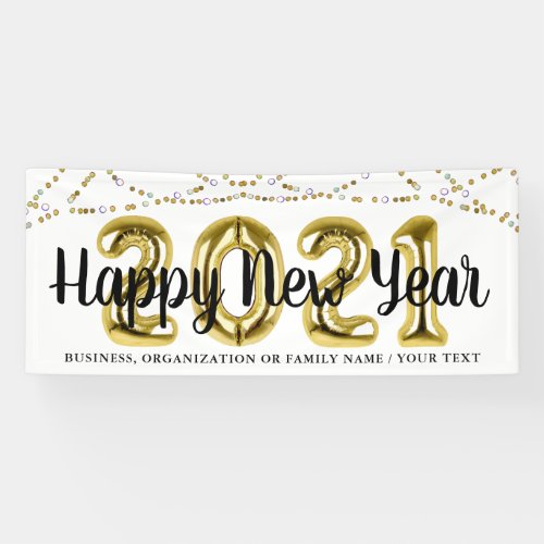 Modern HAPPY NEW YEAR 2021 Balloon Numbers Banner