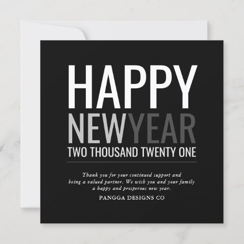 Modern Happy New Year 2021 Company Business Logo Holiday Card