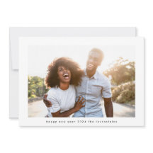 Modern Happy New Year 2024 White Photo Frame