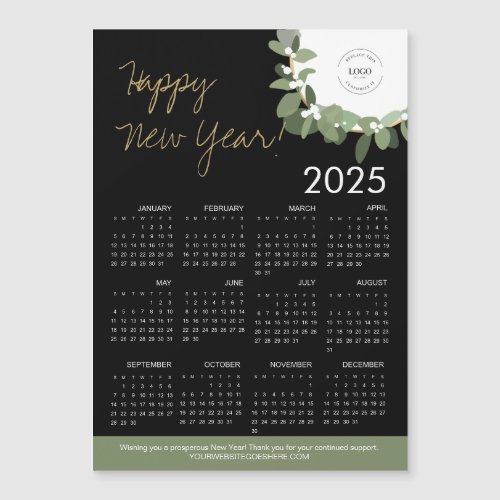 Modern Happy New Year 2025 Calendar Custom Logo