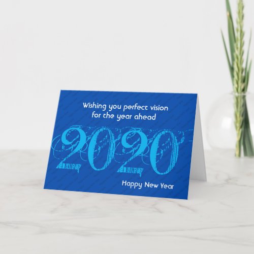 Modern HAPPY NEW YEAR 2020 Vision BLUE Holiday Card