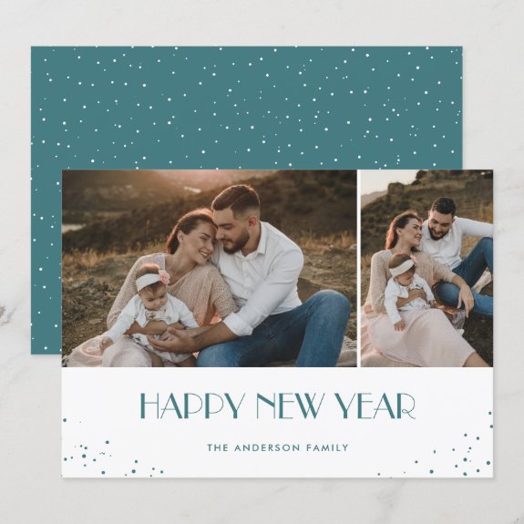 Modern Happy New Year Blue 2 Photo
