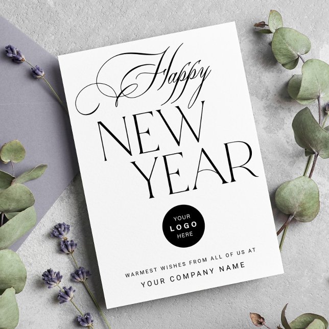 Modern Happy New Year business logo corporate  Holiday Card (Creator Uploaded)