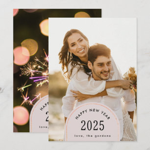 Modern Happy New Year Corporate Arch Sparkler Holiday Card