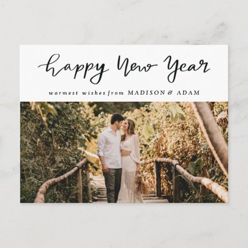 Modern Happy New Year Couple Photo Holiday