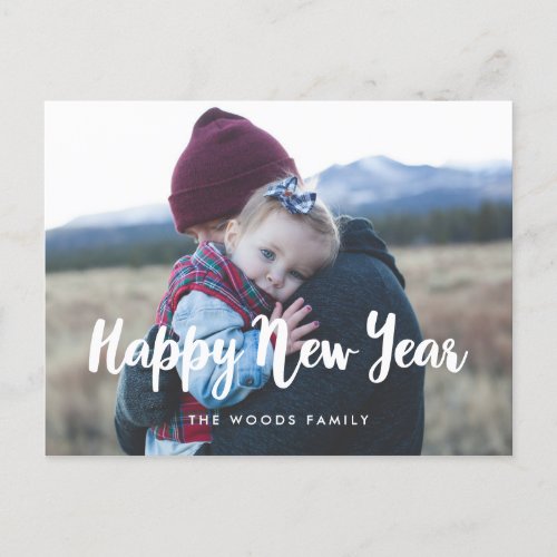 Modern Happy New Year Holiday photo Postcard