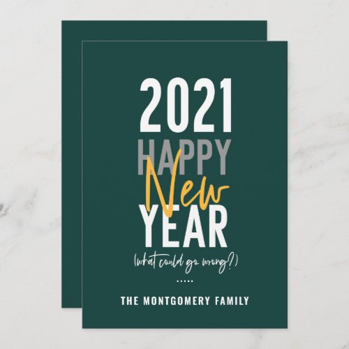 Modern Happy New Year Humor 2021 Holiday Card