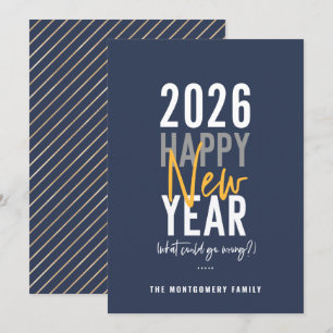 Modern Happy New Year Humor Holiday Card