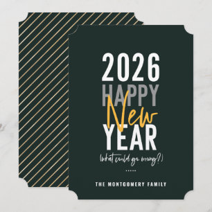Modern Happy New Year Humor Holiday Card