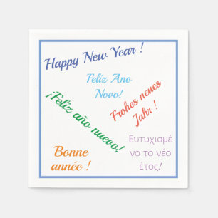 Modern Happy new year in different languages Napkins
