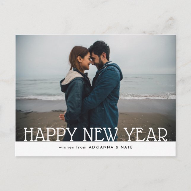 Modern Happy New Year Modern Holiday Photo (Front)