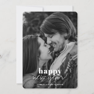 Modern Happy New Year Photo Holiday Card