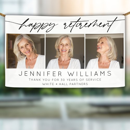 Modern Happy Retirement Elegant Script 3 Photo 