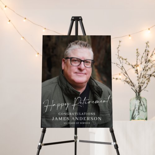 Modern Happy Retirement Party Photo  Script Sign