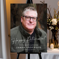 Modern Happy Retirement Party Photo + Script Sign