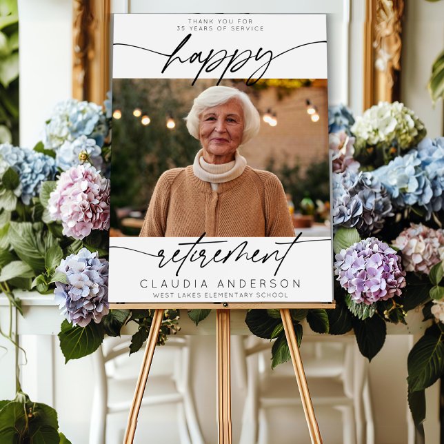 Modern Happy Retirement Script Photo Foam Board (Creator Uploaded)