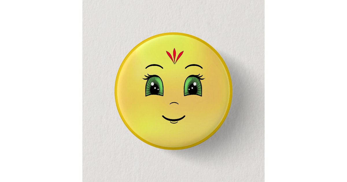Modern Happy Sun Face Button | Zazzle