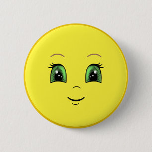 Modern Happy Sun Face Button