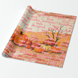 Modern Happy Thanksgiving Beautiful Fall Wrapping Paper