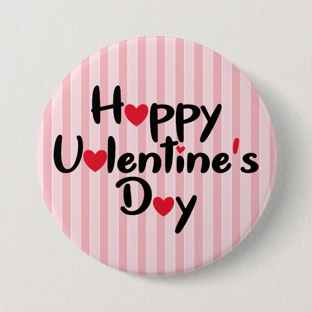 Modern Happy Valentine's Day  Button (Front)