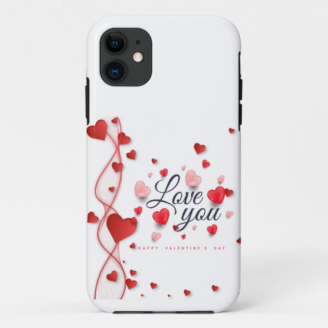 Modern Happy Valentine's Day Case-Mate iPhone Case (Back)