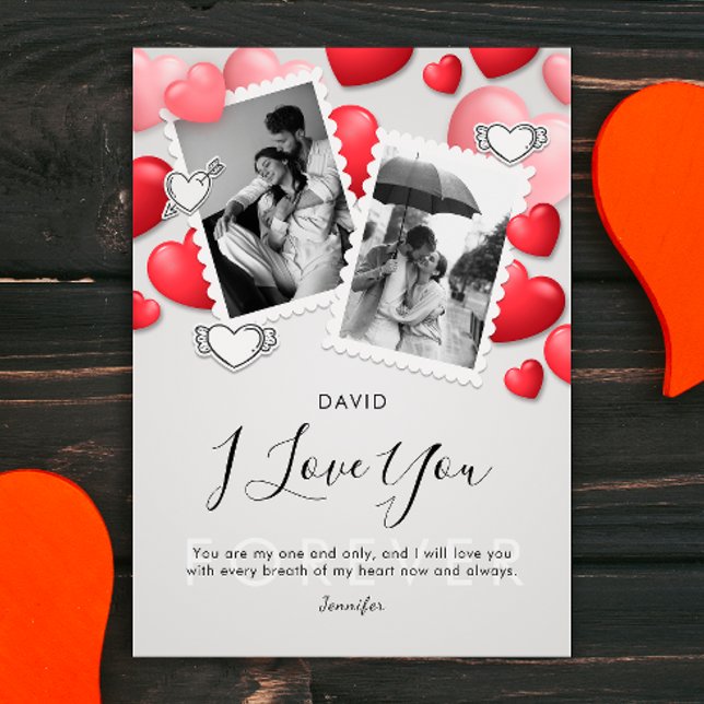 Modern Happy Valentines Day Photo Holiday Card (Creator Uploaded)