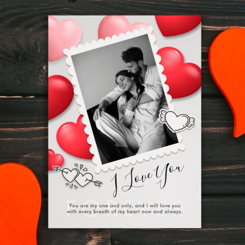 Modern Happy Valentines Day Photo Holiday Card