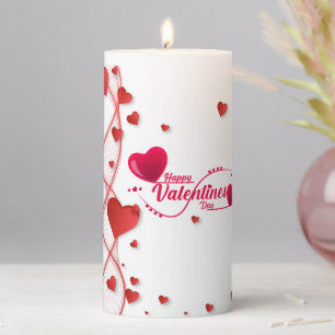 Modern Happy Valentine's Day Pillar Candle