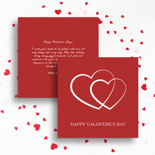 Modern Happy Valentine's Day Red Holiday Card