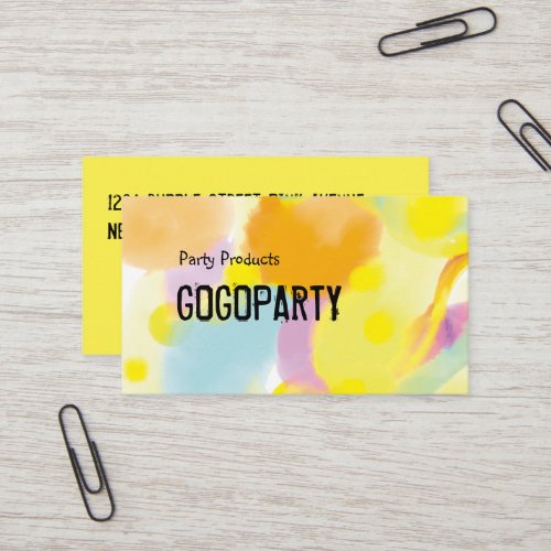 Modern Happy Yellow Bubble Business Card